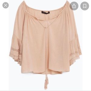 Zara Woman blouse with gathered neckline